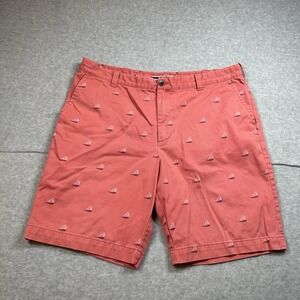 G H Bass Shorts Men's 38 Red Sailboats Cotton Casual Cruise